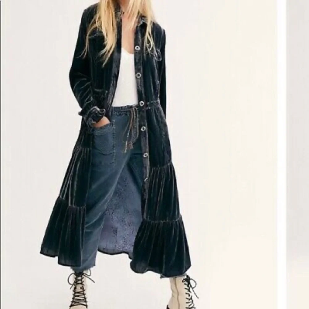 NEW Free People Bella Donna Velvet Duster Jacket Z22-40 - Picture 9 of 9